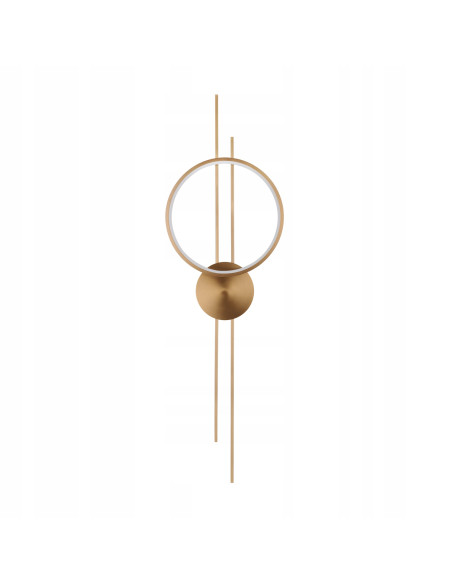 Nowoczesny kinkiet LED ECLIPTICA w złocie - eleganckie oświetlenie do sypialni i stylowych wnętrz