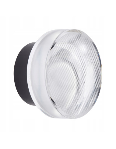 Kinkiet CARMELLO LED z czarnym metalem i przezroczystym kloszem - elegancka lampa ścienna do nowoczesnych wnętrz