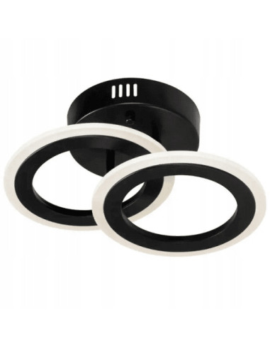 Nowoczesny plafon LED Venti VEN z czarnymi oczami, 36W, 3 źródła światła, elegancki design do salonu i kuchni