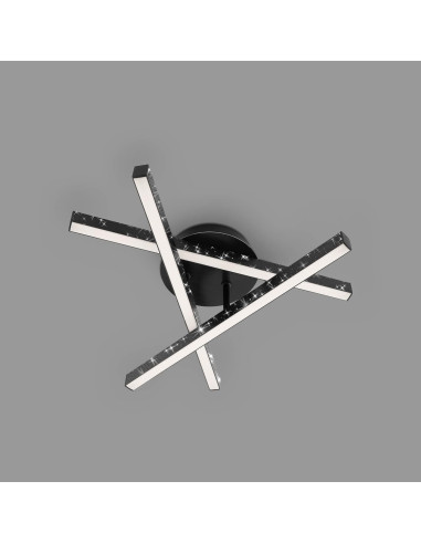 Nowoczesna czarna lampa sufitowa LED z efektem brokatu 15W do pokoju dziecięcego i stylowych wnętrz domu