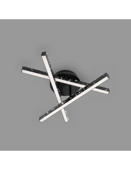 Nowoczesna czarna lampa sufitowa LED z efektem brokatu 15W do pokoju dziecięcego i stylowych wnętrz domu