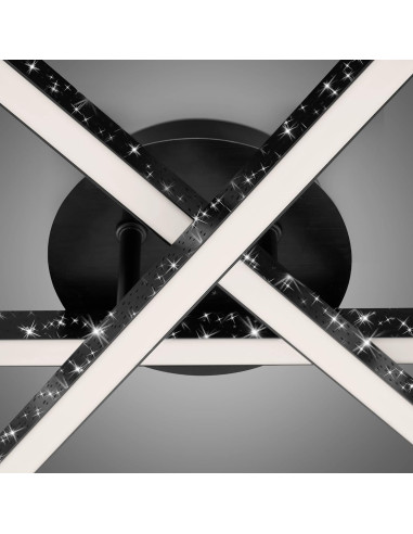 Nowoczesna czarna lampa sufitowa LED z efektem brokatu 15W do pokoju dziecięcego i stylowych wnętrz domu