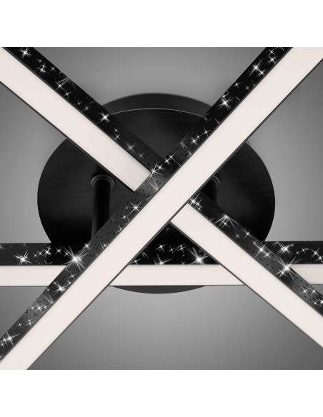 Nowoczesna czarna lampa sufitowa LED z efektem brokatu 15W do pokoju dziecięcego i stylowych wnętrz domu