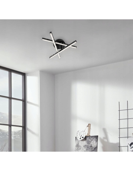 Nowoczesna czarna lampa sufitowa LED z efektem brokatu 15W do pokoju dziecięcego i stylowych wnętrz domu