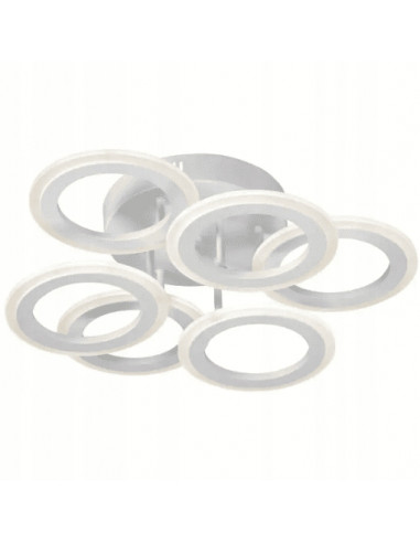 Nowoczesny plafon LED Venti z obręczami, lampa sufitowa 54W, energooszczędna do salonu, jadalni i biura