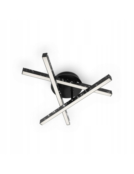 Nowoczesna czarna lampa sufitowa LED z efektem brokatu 15W do pokoju dziecięcego i stylowych wnętrz domu