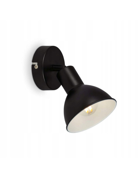 Kinkiet stożkowy Briloner w bieli i czerni, regulowany w stylu industrialnym do sypialni, korytarza i holu