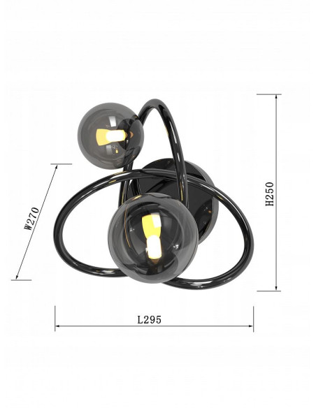 Kinkiet ścienny NANCY z dymionym kloszem - elegancka lampa do przedpokoju i nowoczesnych wnętrz