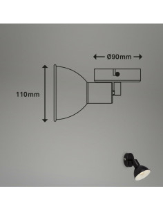 Kinkiet stożkowy Briloner w bieli i czerni, regulowany w stylu industrialnym do sypialni, korytarza i holu 2