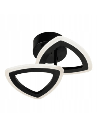 Elegancka lampa sufitowa LED Venti - czarne trójkąty do sypialni i salonu, energooszczędny plafon designerski.