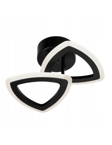 Elegancka lampa sufitowa LED Venti - czarne trójkąty do sypialni i salonu, energooszczędny plafon designerski.