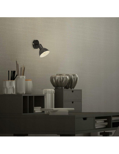 Kinkiet stożkowy Briloner w bieli i czerni, regulowany w stylu industrialnym do sypialni, korytarza i holu