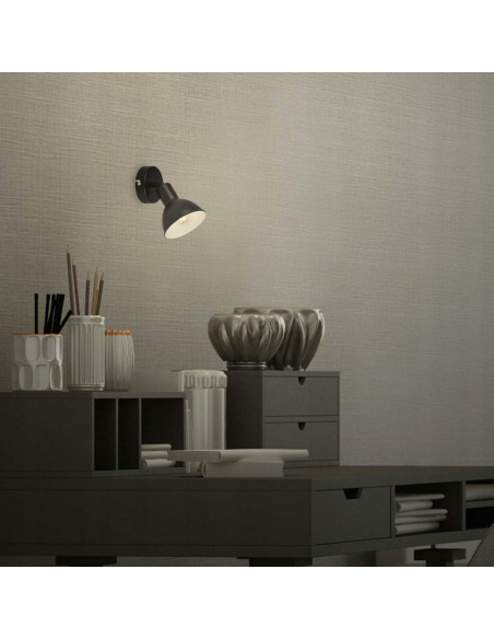 Kinkiet stożkowy Briloner w bieli i czerni, regulowany w stylu industrialnym do sypialni, korytarza i holu