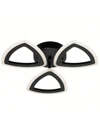 Nowoczesna czarna lampa sufitowa LED w kształcie wiatraka – elegancja do sypialni i hoteli, oszczędność energii.