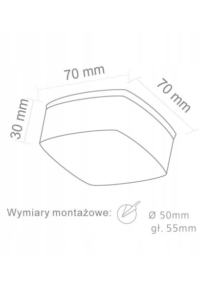 Lampa Kwadratowa Caps LED Orlicki Design - Energooszczędne Oświetlenie do Jadalni, Korytarzy i Łazienek