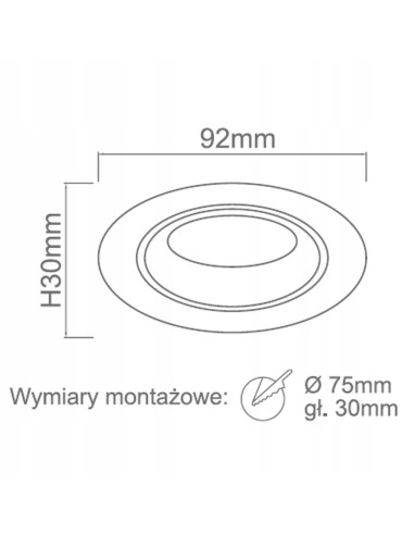 Lampa LED Foro Nero - Podtynkowa, Okrągła, Czarna Oprawa Minimalistyczna do Wnętrz Nowoczesnych