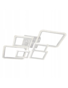 Nowoczesny kwadratowy plafon LED Venti w bieli – eleganckie oświetlenie do salonu i jadalni