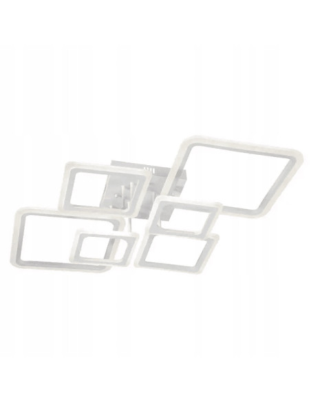 Nowoczesny kwadratowy plafon LED Venti w bieli – eleganckie oświetlenie do salonu i jadalni