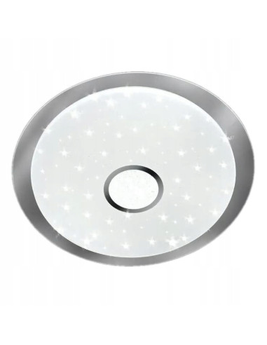 Okrągła plafoniera LED z efektem gwiazd, 74W, nowoczesny design, idealna do sypialni i holu, Venti, biało-szara.