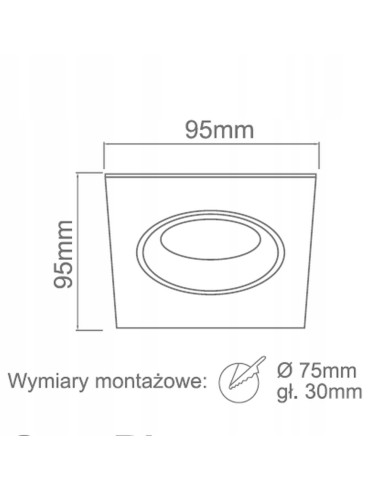 Lampa podtynkowa Osta Bianco - nowoczesna kwadratowa lampa LED w białym kolorze, idealna do eleganckich wnętrz.