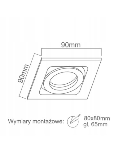 Lampa sufitowa Robo I - wpuszczana, kwadratowa z aluminium, srebrna, LED GU10, 1x8W - nowoczesne oświetlenie wnętrz