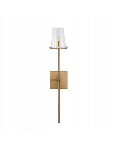 Kinkiet CLASSICO w złocie z cylindrycznym kloszem - eleganckie oświetlenie do nowoczesnych wnętrz