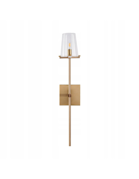 Kinkiet CLASSICO w złocie z cylindrycznym kloszem - eleganckie oświetlenie do nowoczesnych wnętrz