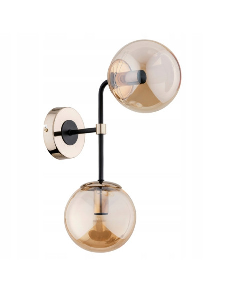 Kinkiet TRANSFORMERS ZŁOTY z szklanymi kloszami - nowoczesne oświetlenie do eleganckich wnętrz.