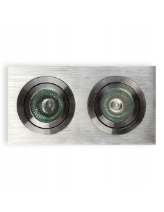 Lampa podtynkowa FASTO II Alluminio z gwintami GU10, srebrna, nowoczesny design do salonu i biura.