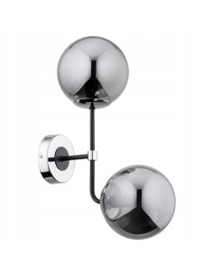 Kinkiet Elegancki TRANSFORMERS CHROM 2-punktowy, Industrialny Metalowo-Szklany do Wnętrz Loftowych i Nowoczesnych