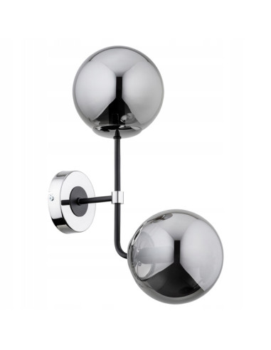 Kinkiet Elegancki TRANSFORMERS CHROM 2-punktowy, Industrialny Metalowo-Szklany do Wnętrz Loftowych i Nowoczesnych