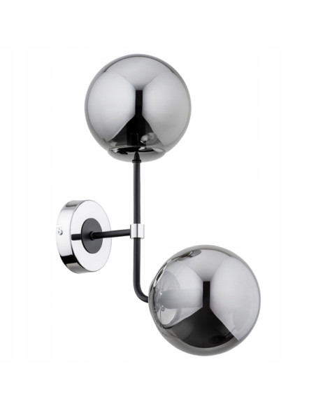 Kinkiet Elegancki TRANSFORMERS CHROM 2-punktowy, Industrialny Metalowo-Szklany do Wnętrz Loftowych i Nowoczesnych