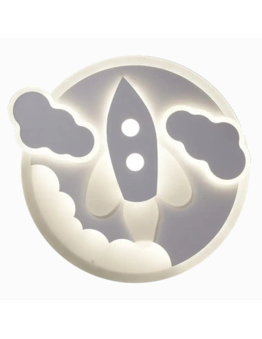 Nowoczesny plafon LED w kształcie rakiety do pokoju dziecięcego, biały – marka Venti, energooszczędny design