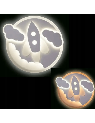 Nowoczesny plafon LED w kształcie rakiety do pokoju dziecięcego, biały – marka Venti, energooszczędny design