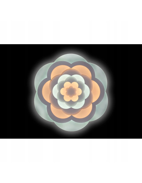 Plafon LED "Wielobarwna Róża" 50 cm, nowoczesne oświetlenie sufitowe, energooszczędny, elegancki design do salonu i sypialni