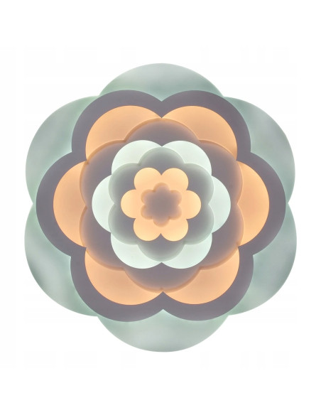 Plafon LED "Wielobarwna Róża" 50 cm, nowoczesne oświetlenie sufitowe, energooszczędny, elegancki design do salonu i sypialni