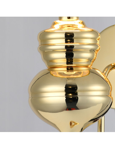 Kinkiet Glamour QUEEN czarno-złoty, elegancka lampa ścienna do stylowego wnętrza, projekt Step into design