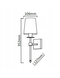 Kinkiet Casoli – chromowana lampa ścienna z kremowym kloszem, nowoczesny design do sypialni i hoteli, E14, 40W 2