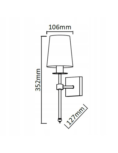 Kinkiet Casoli – chromowana lampa ścienna z kremowym kloszem, nowoczesny design do sypialni i hoteli, E14, 40W