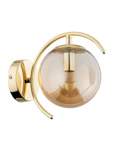 Kinkiet Loftowy El-Dorado w złotej obudowie, E14, nowoczesny design do stylowych wnętrz