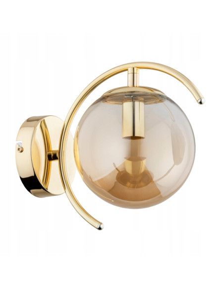 Kinkiet Loftowy El-Dorado w złotej obudowie, E14, nowoczesny design do stylowych wnętrz