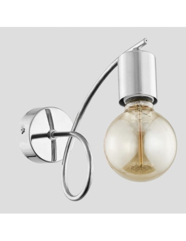 Kinkiet TANGO CHROME - elegancka lampa ścienna w srebrnym wykończeniu, idealna do sypialni i holu, E27