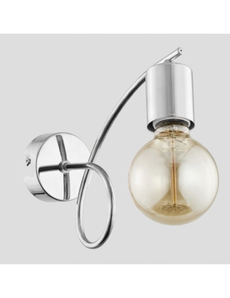 Kinkiet TANGO CHROME - elegancka lampa ścienna w srebrnym wykończeniu, idealna do sypialni i holu, E27
