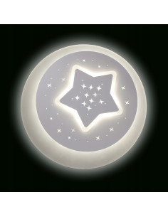Lampa sufitowa LED "Gwiazdku Nocy" z regulacją koloru światła, idealna do dziecięcej sypialni, biały design