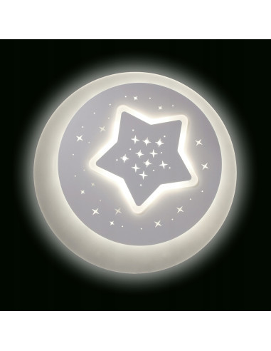 Lampa sufitowa LED "Gwiazdku Nocy" z regulacją koloru światła, idealna do dziecięcej sypialni, biały design