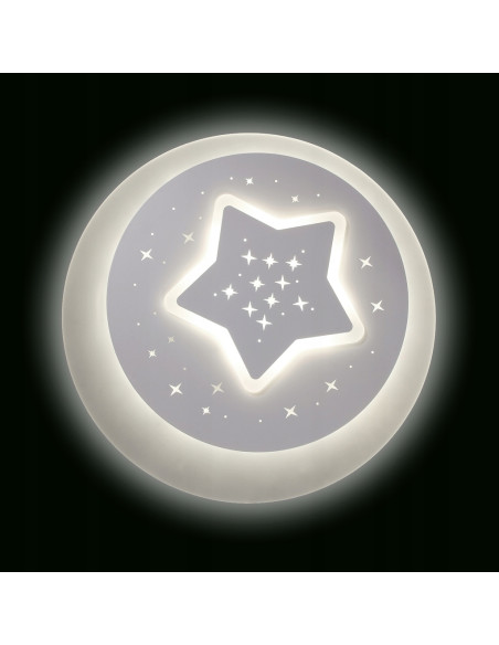 Lampa sufitowa LED "Gwiazdku Nocy" z regulacją koloru światła, idealna do dziecięcej sypialni, biały design