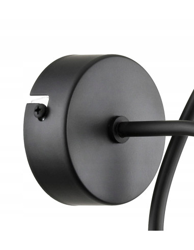 Kinkiet ścienny TANGO CZARNY, minimalistyczna lampa metalowa do sypialni i pokoju młodzieżowego, bez klosza.