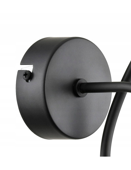 Kinkiet ścienny TANGO CZARNY, minimalistyczna lampa metalowa do sypialni i pokoju młodzieżowego, bez klosza.