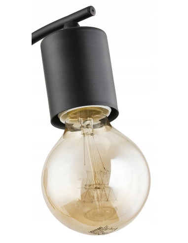 Kinkiet ścienny TANGO CZARNY, minimalistyczna lampa metalowa do sypialni i pokoju młodzieżowego, bez klosza.