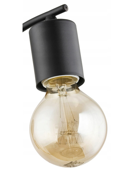 Kinkiet ścienny TANGO CZARNY, minimalistyczna lampa metalowa do sypialni i pokoju młodzieżowego, bez klosza.